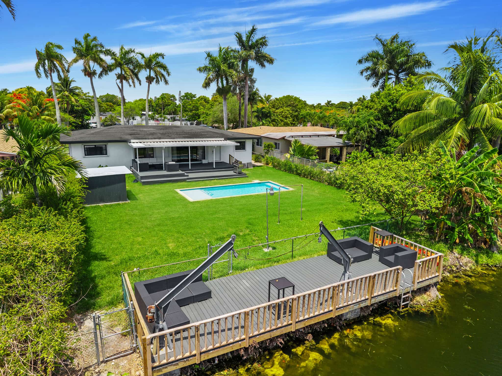 pool with private deck