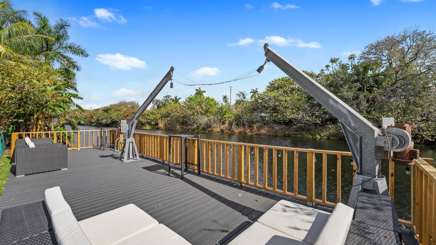 Biscayne River House — private dock and pool on the Miami River