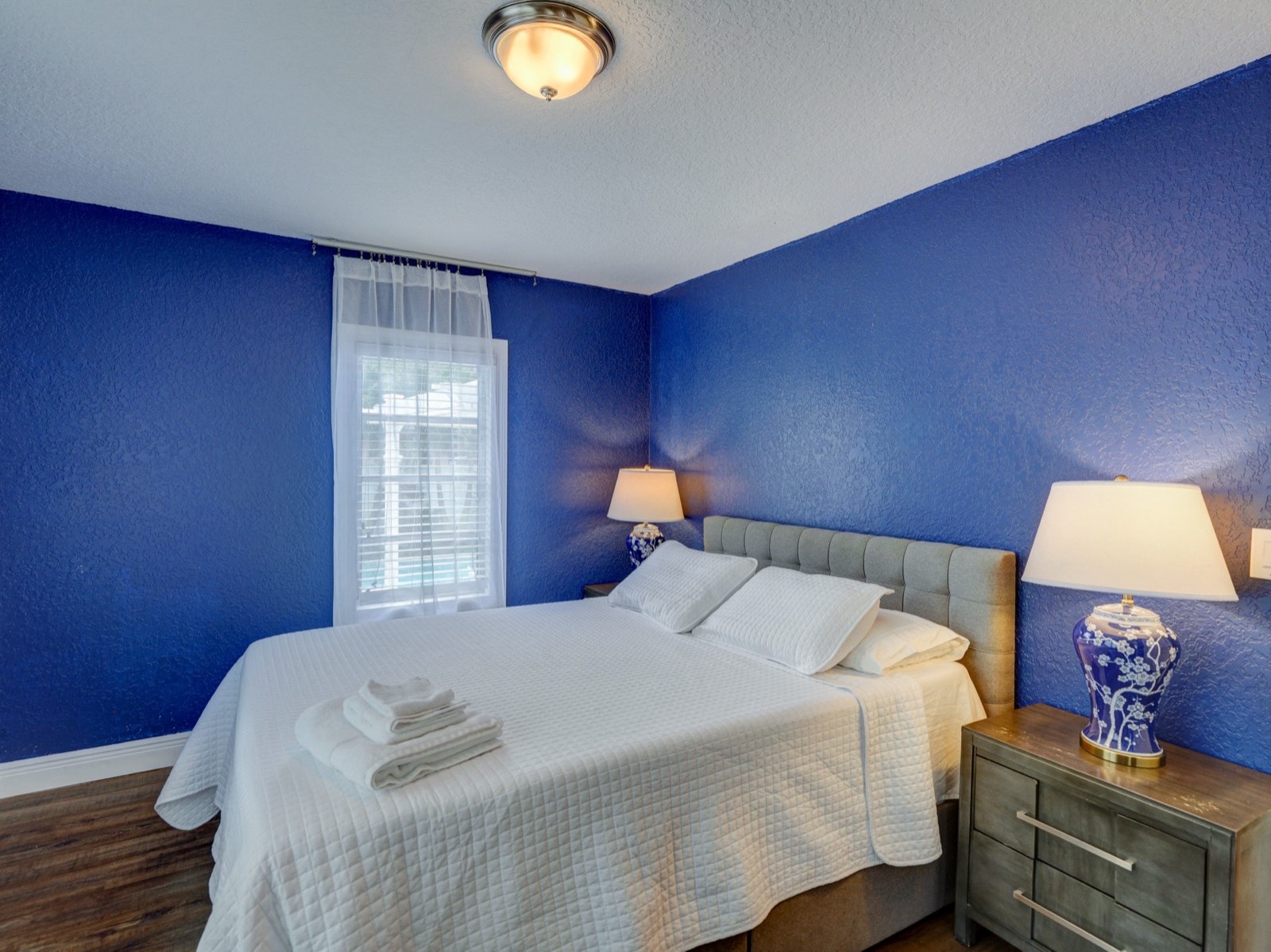 Bedroom — bold blue walls