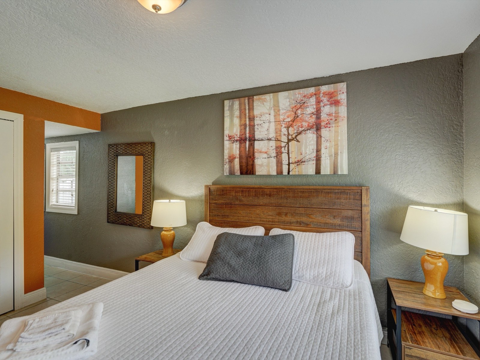 Bedroom — grey walls alternate view